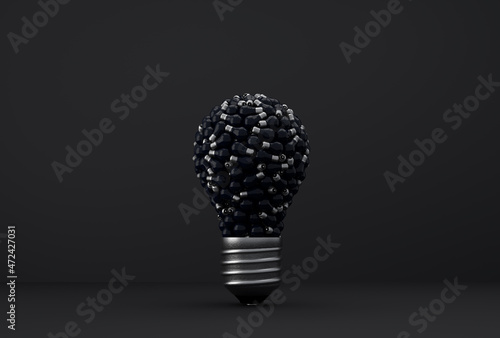 Fototapeta Naklejka Na Ścianę i Meble -  old classic light bulb in front of background - 3D Illustration