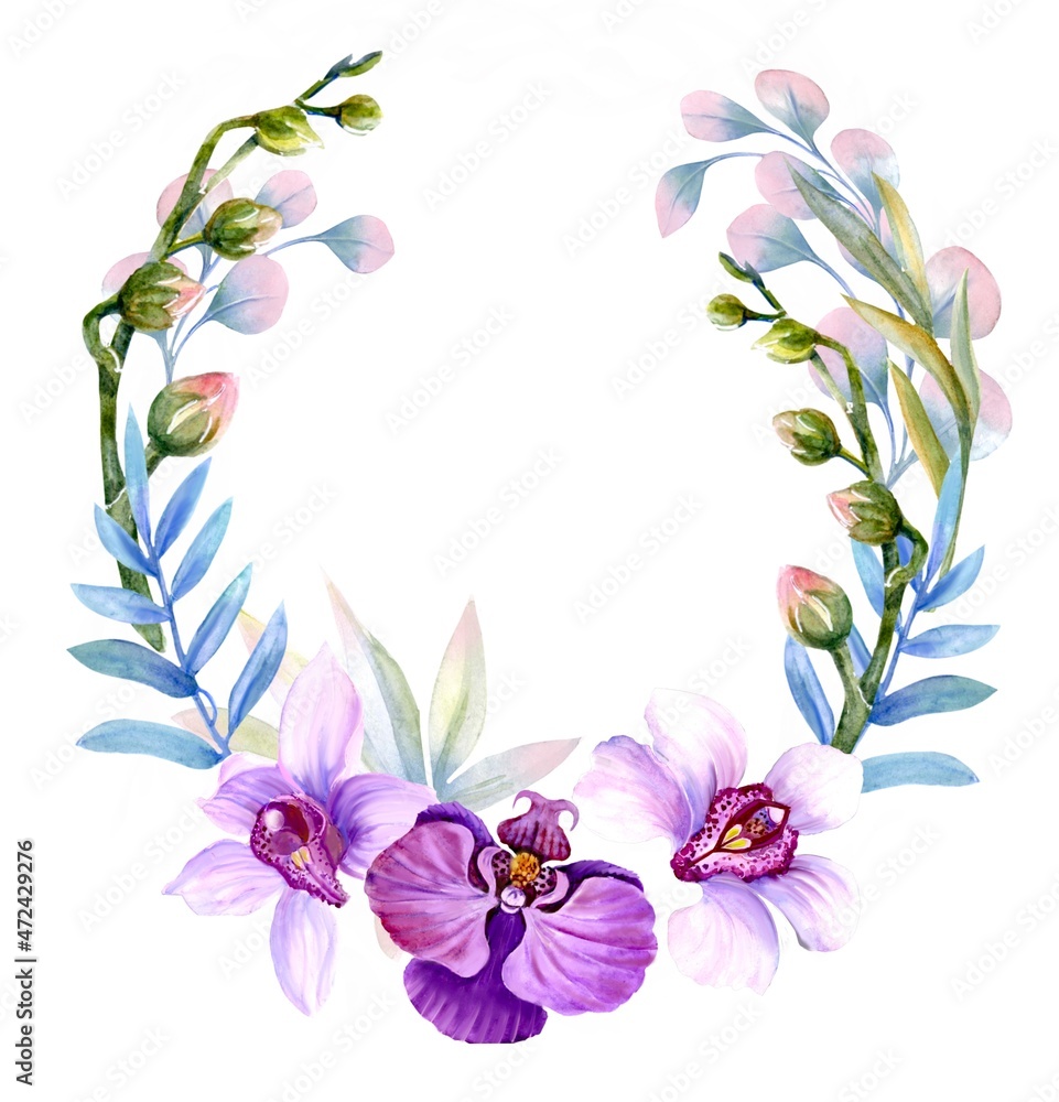 wreath with flowers orchids wreath with flowers orchids