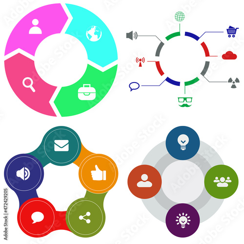 Business infographics. Set of pie chart	
