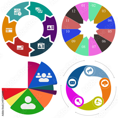 Business infographics. Set of pie chart	

