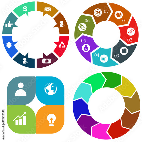Business infographics. Set of pie chart	
