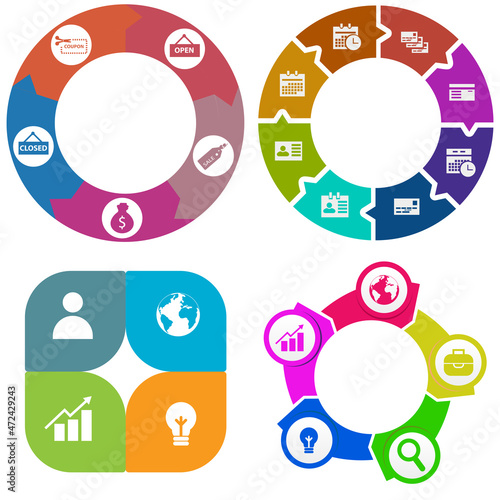 Business infographics. Set of pie chart	
