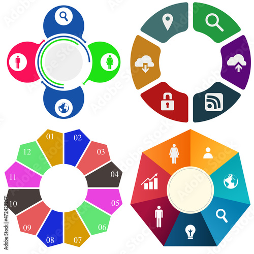 Business infographics. Set of pie chart	
