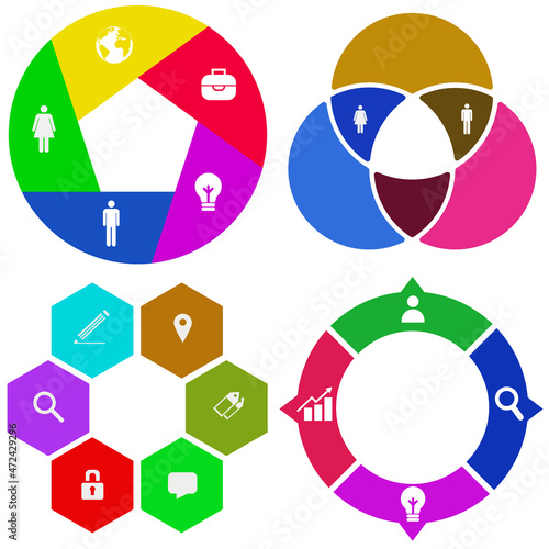 Business infographics. Set of pie chart	
