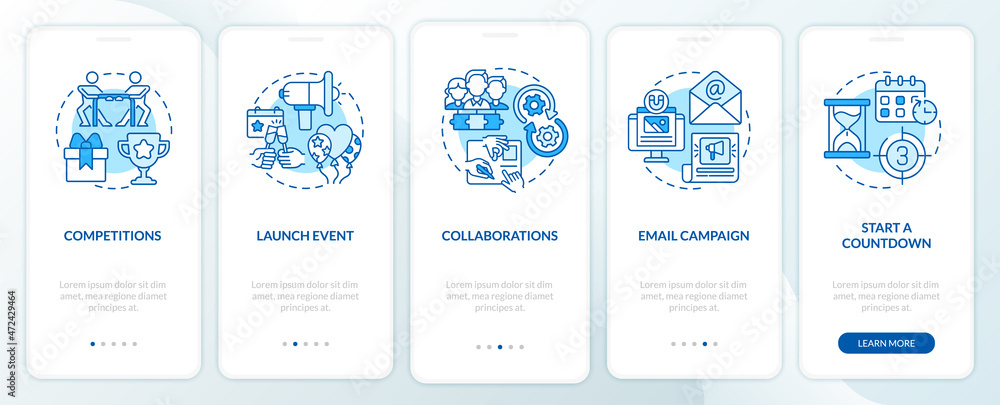 Engaging customer attention tips onboarding mobile app page screen ...