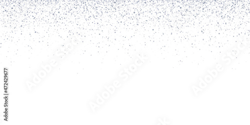 Wide silver glitter confetti on white background. Vector