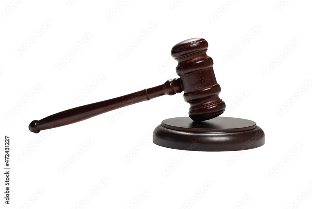 Wooden judge gavel and soundboard isolated on a white background. Wooden judge gavel and soundboard isolated on a white background.