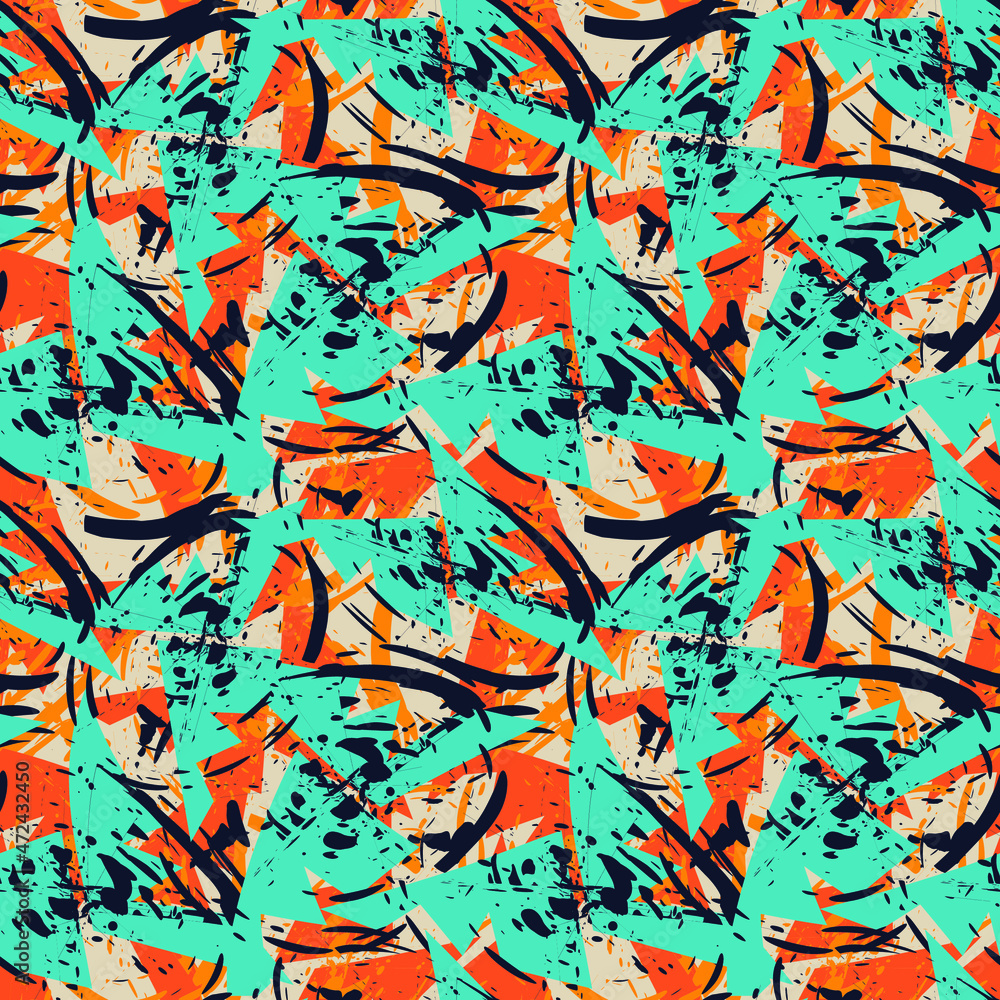 Seamless abstract urban pattern with trianle elements and grunge spots Seamless abstract urban pattern with trianle elements and grunge spots