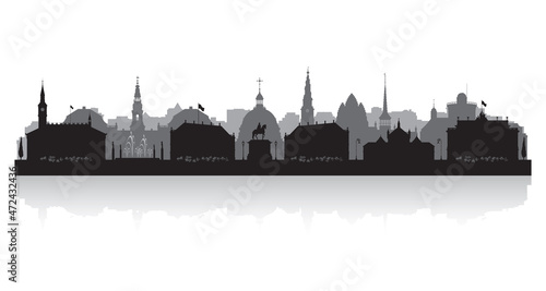 Copenhagen Denmark city skyline silhouette