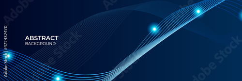 Modern abstract dark navy blue banner background. Vector abstract graphic design banner pattern background template illustration.