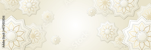 Islamic Background design for Ramadan Kareem. Arabic pattern background. Islamic ornament vector. Decorative background with ornamental elements in oriental style. Vector illustration