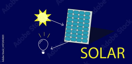 2d illustration solar panel people