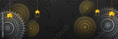 Ramadan Kareem Islamic Horizontal Banner Background