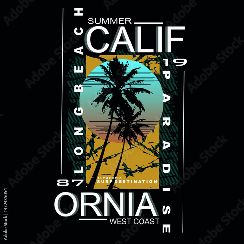 california summer text,lettering,images nature vector illustration t shirt design