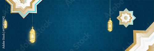 Islamic banner background design for Ramadan Kareem