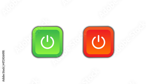 Power on off icon sign button vector