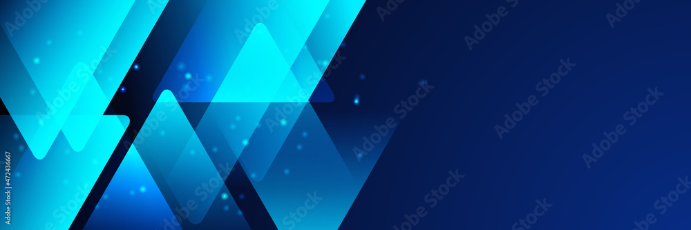 Modern blue abstract banner background with shadow 3d layered light