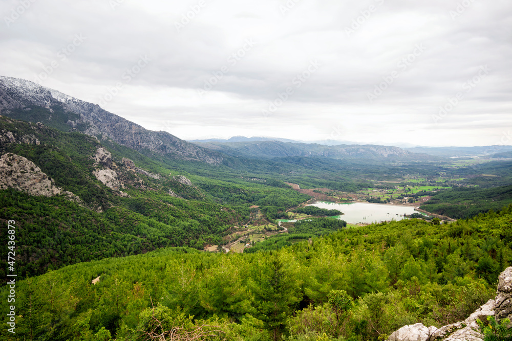 View over a valley in the Taurus mountains in Turkey
