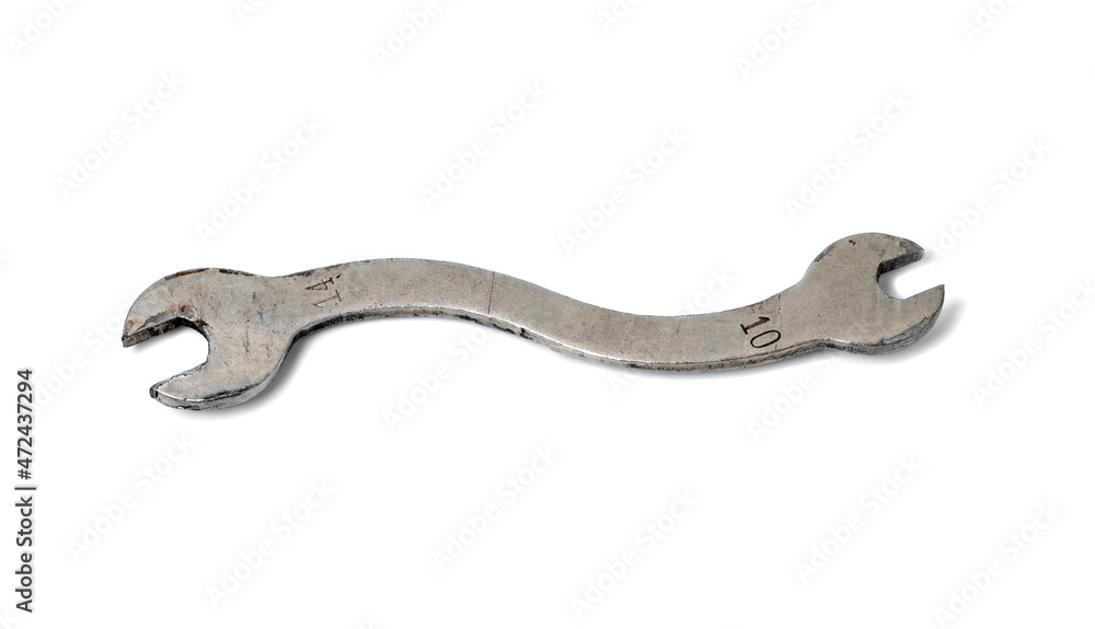 Curved wrench tool isolated on white background. Curved wrench tool isolated on white background.