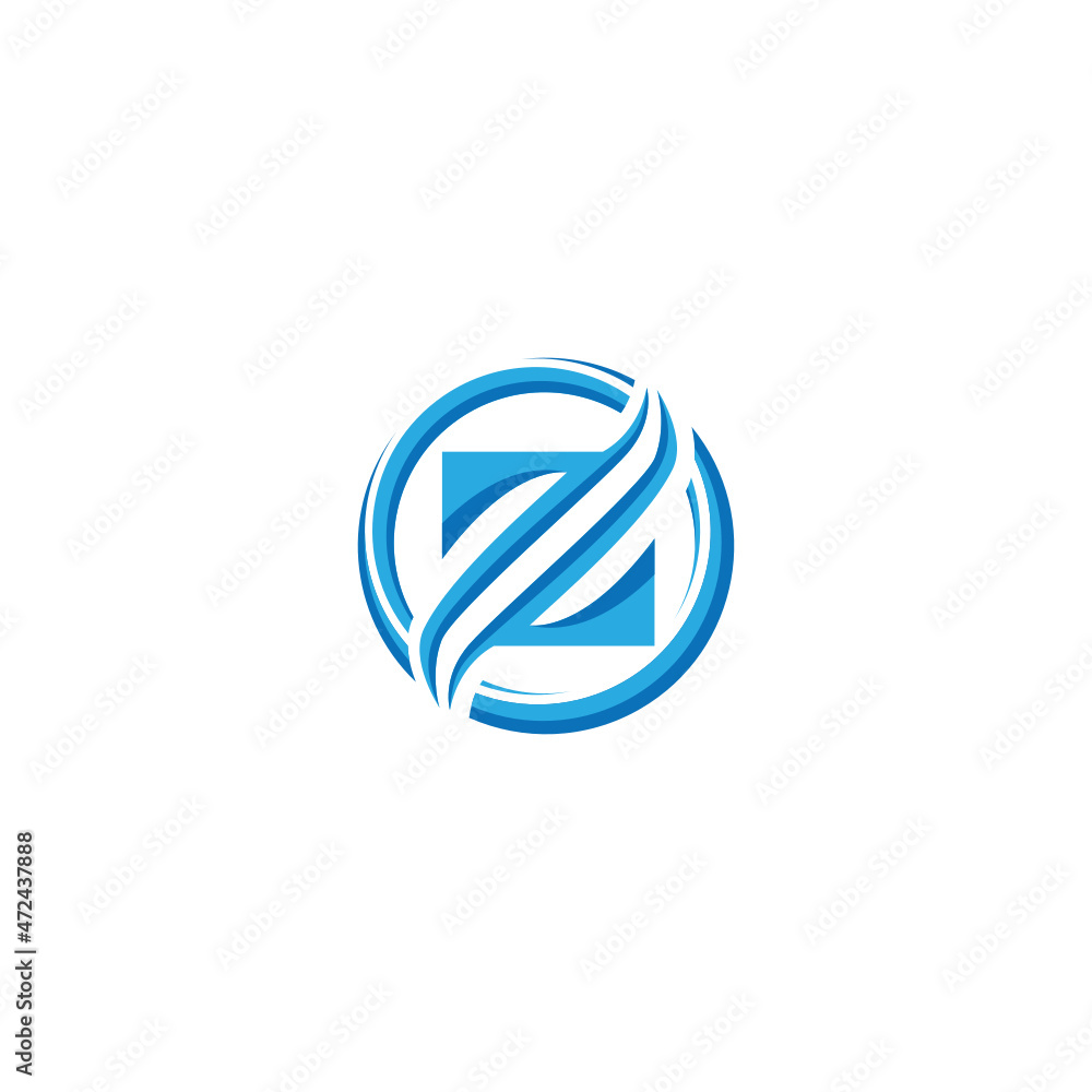 Symmetrical OZ logo or ZO logo for . The letters O and Z are combined to make the letter Z in the center of the circle. Good for all industries incl. finance. - obrazy, fototapety, plakaty 