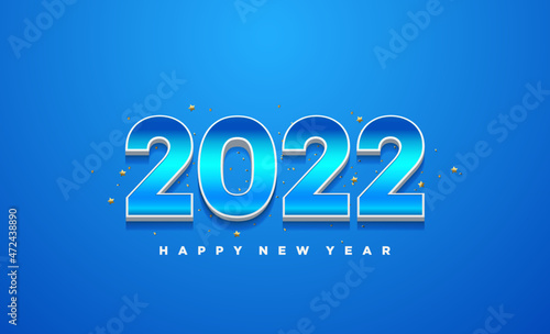new year 2022 on blue background. 