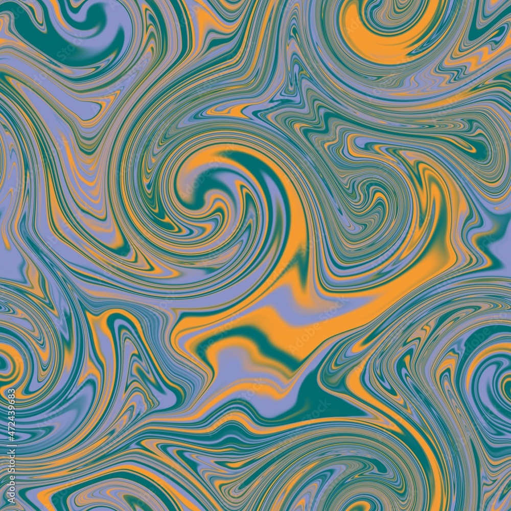 Seamless twirly swirly abstract liquid marble surface pattern design for print. High quality illustration. Trendy marbled fluid paint on water background. Funky expressive psychedelic swirl of paint. Seamless twirly swirly abstract liquid marble surface pattern design for print. High quality illustration. Trendy marbled fluid paint on water background. Funky expressive psychedelic swirl of paint.