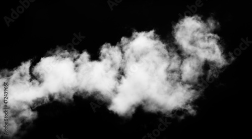 white cloud on black background.