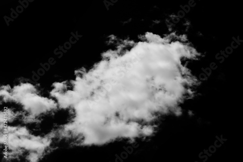 white cloud on black background.