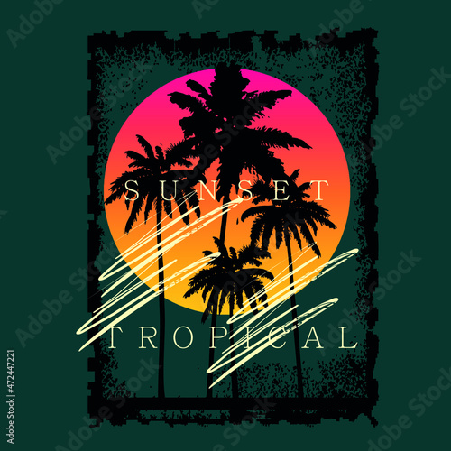 tropical summer california beach text vector images nature,poster, t shirt design illustration