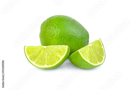 Lime on white background