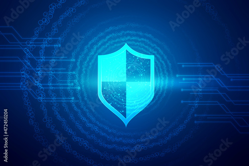 2d illustration Security concept - shield 
