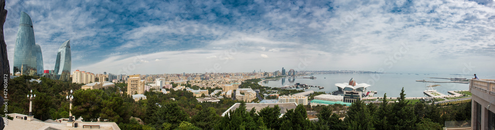 panorama view of the city of Baku, Azerbaijan