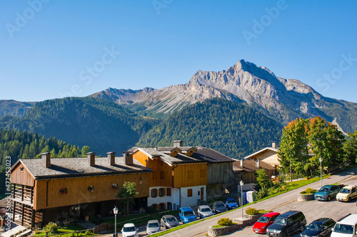 Monte Bivera viewed from the Alpine village of Sauris di Sopra, Udine Province, Friuli-Venezia Giulia, north east Italy. Late September  © dragoncello