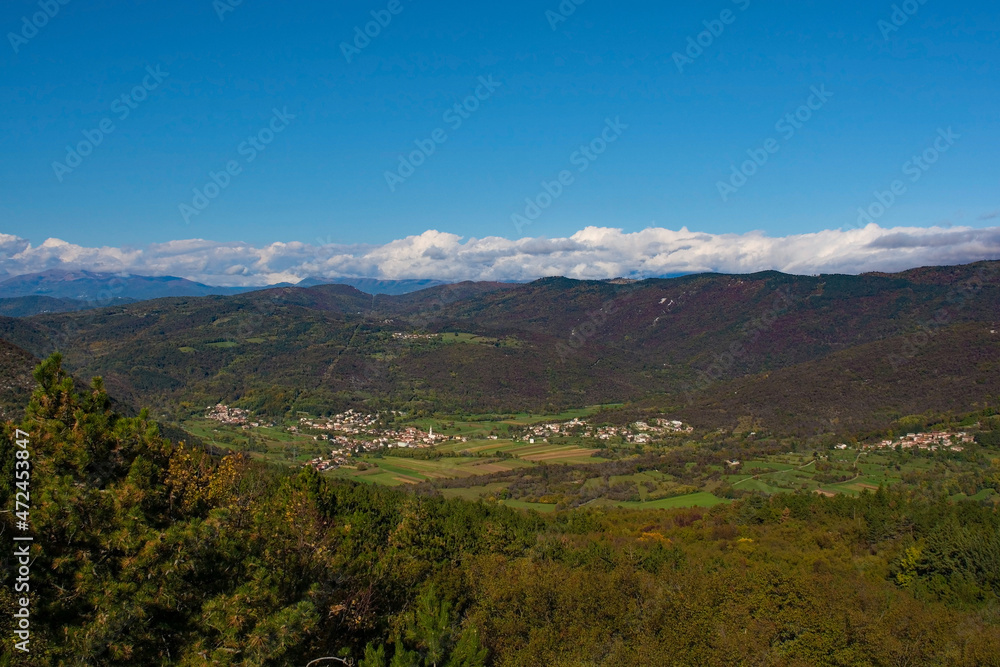 The view from the summit of Mount Skabrije near Nova Gorica, western Slovenia
