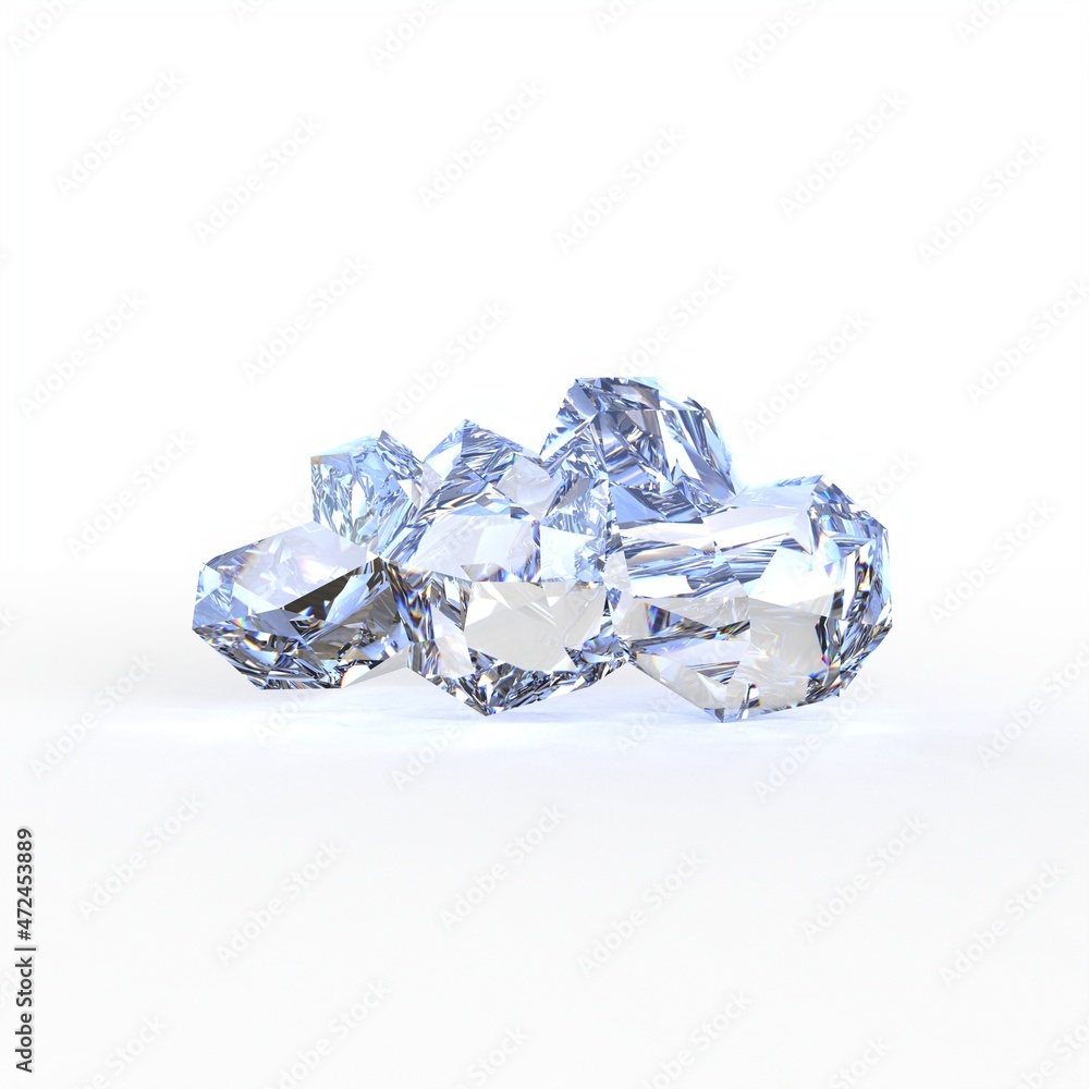 Bright and shiny crystal - diamond shapes on white background Bright and shiny crystal - diamond shapes on white background
