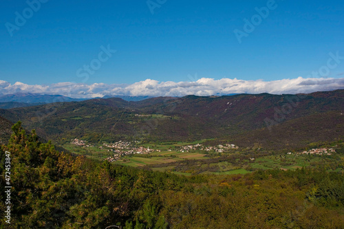 The view from the summit of Mount Skabrije near Nova Gorica, western Slovenia 