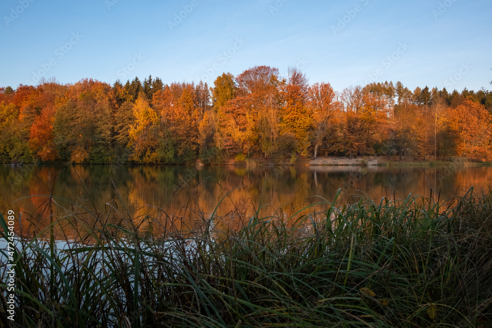Obraz premium Herbstlandschaft am Stausee 