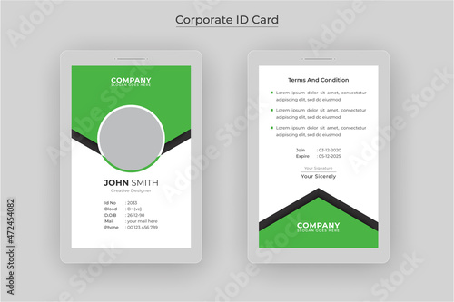 Creative corporate business Modern Id card For employee. Multipurpose id card template	