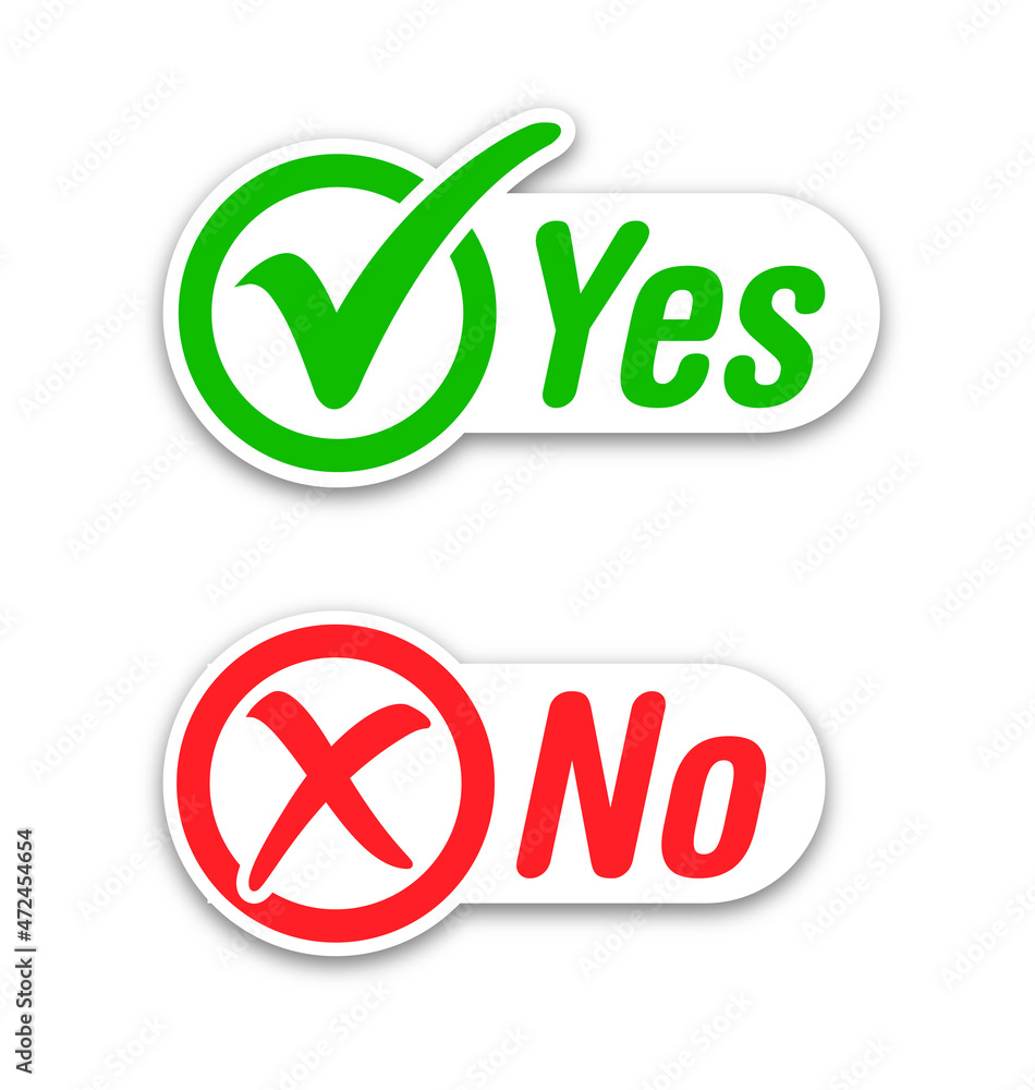 tick check yes cross no mark labels stickers tick check yes cross no mark labels stickers