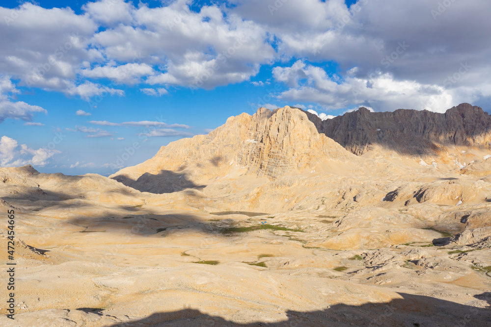 Naklejka premium Aladaglar is the holy place of mountaineers. Demirkazık Mountain, Yedigöller, Climbing tracks.