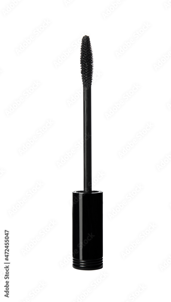 Mascara brush isolated on white background. Makeup, visage and cosmetology concept Mascara brush isolated on white background. Makeup, visage and cosmetology concept