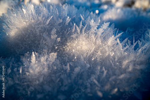 ice pattern, ice flowers and crystals