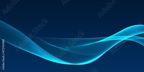 Abstract elegant blue neon wave background