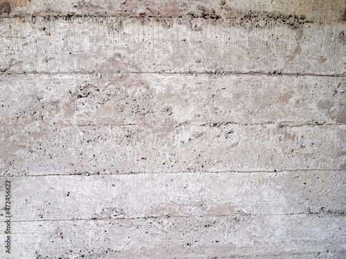 Side view of a concrete wall with wood panels texture. Abstract neutral background.