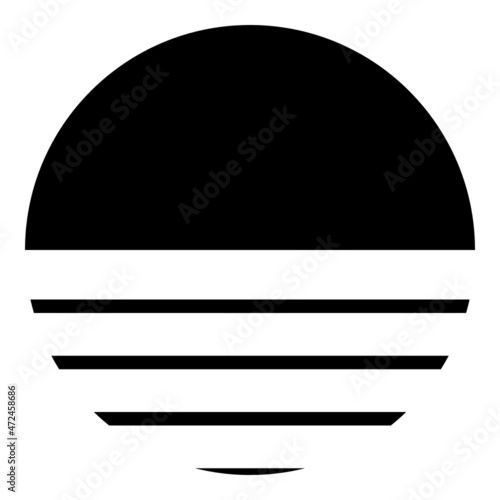 Mid Century Modern Black And White Geometric Element. Black And White Modern Poster. Abstract Wall Art. Digital Art Of Interior Decoration For Print