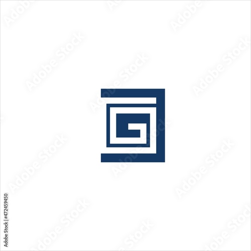 Initial G logo vector block template