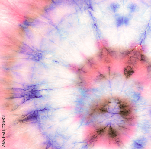 Retro Spiral Tie Dye. Tiedye Round Texture.