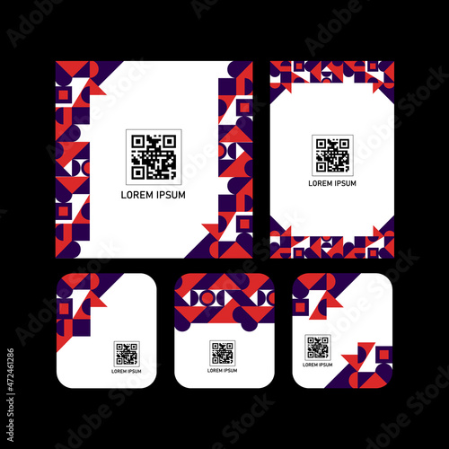 Different size abstract qr code label design