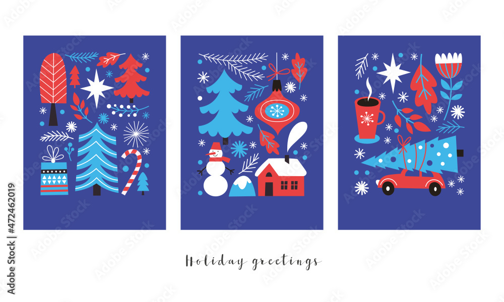Set of Christmas illustrations.  - obrazy, fototapety, plakaty 