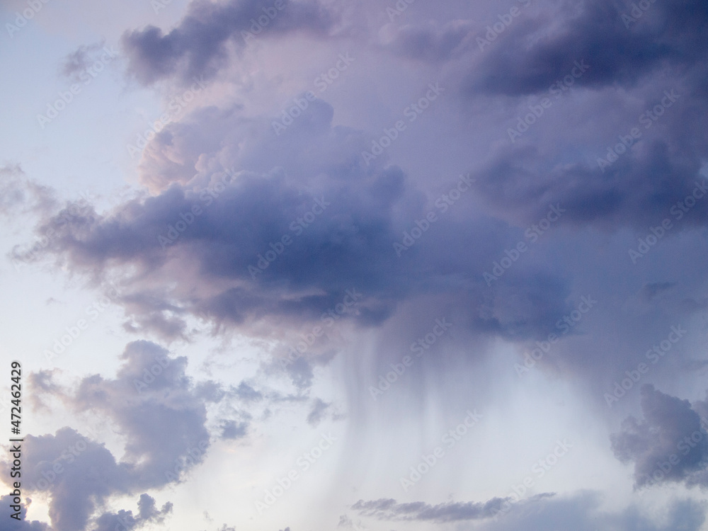 Fototapeta premium Bottom view of rain clouds.